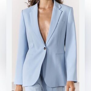 Zara Women's Sky Blue Suit Jacket